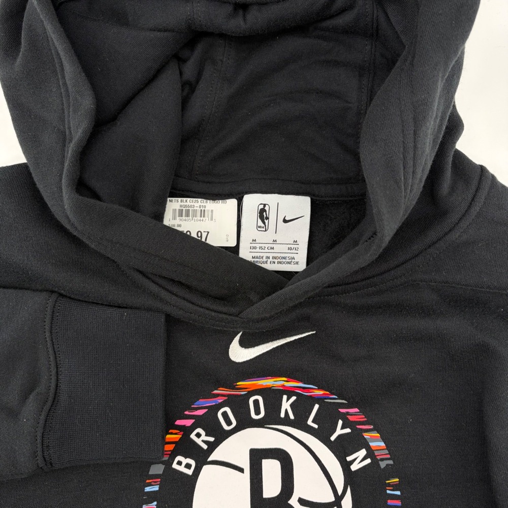 Nike Brooklyn Nets NBA City Edition Hoodie Black Youth Medium HQ5503-010